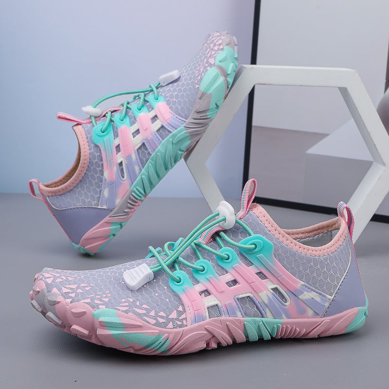 Cross-border outdoor hiking shoes beach shoes wading upstream shoes outdoor quick-drying hollow-out sole stream shoes non-slip Purple [2-368]]