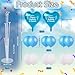 LaRandom 2 Sets Happy Birthday in Heaven Decoration Kit Include 2 Pcs Heartshaped Balloon and Stands 12 Pcs Latex Balloons for Cemetery Memory Life Funeral Condolence Anniversary Decor BlueWhite - Image 4