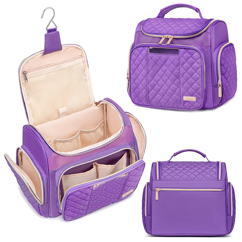 Tealari Large Toiletry Bag for Women Men,Bathroom Bag,Water Resistant Shower Bag,Makeup Bag,Portable Shower Caddy for College Dorm,Hanging Travel Toiletry Bag with Transparent Waterproof Phone Pocket - Image 1