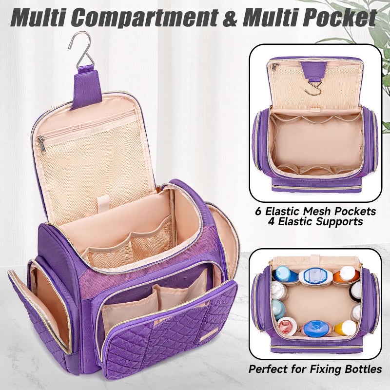 Tealari Large Toiletry Bag for Women Men,Bathroom Bag,Water Resistant Shower Bag,Makeup Bag,Portable Shower Caddy for College Dorm,Hanging Travel Toiletry Bag with Transparent Waterproof Phone Pocket - Image 5