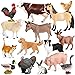 EOIVSH 15pcs Farm Animal Toys for 3 4 5 6 7 Years Old Toddlers Girls Boys Plastic Toy Farm Animal Figurines Playset with Cow Horse Dog Cat and etc Educational Learning Toys Birthday Easter Gifts - Image 2