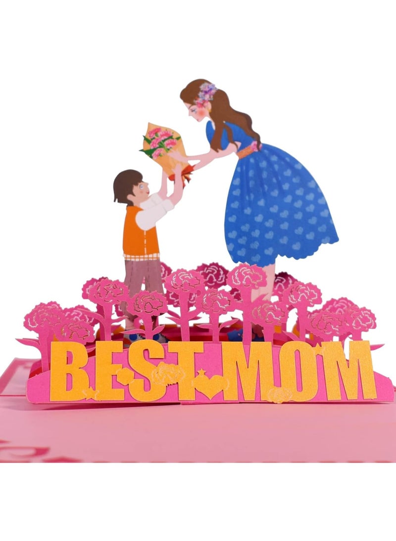Zikra 3D Pop-Up Mother's Day Card & Birthday Card for Mom - Unique Message Card for Wife, Daughter, or Grandma - Includes Blank Envelope, Perfect for Celebrating Special Moments - Image 2