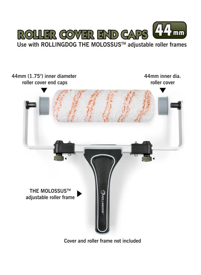 ROLLINGDOG Exclusive End Caps Refill for 18" Paint Roller Frame 1.75"(44mm) Core/Paint Roller Cover with Pin Hole Sized 10mm (Pack of 2) - Image 2