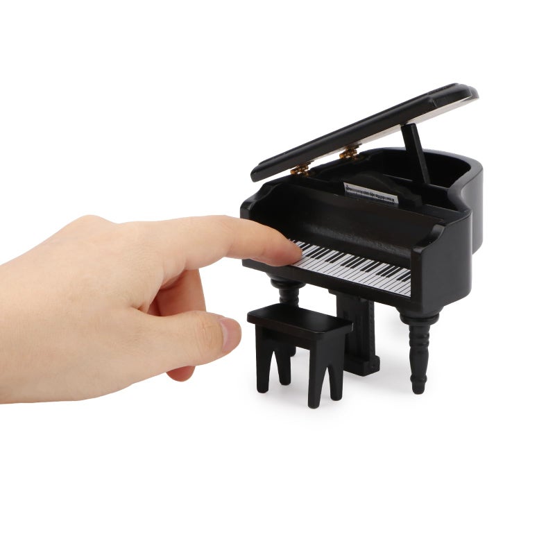 Cutemini Miniature Piano for Dollhouse Furniture Upright Grand Piano with Stool Instrument 1 12 Ornament Artificial House Scene Accessories Desktop Decoration - Image 3