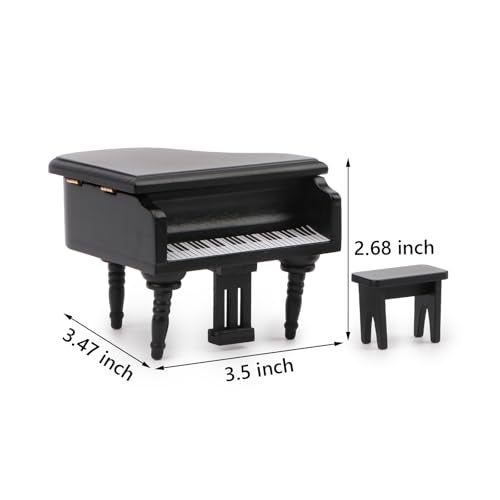 Cutemini Miniature Piano for Dollhouse Furniture Upright Grand Piano with Stool Instrument 1 12 Ornament Artificial House Scene Accessories Desktop Decoration - Image 5