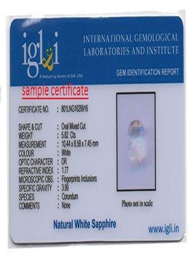 TheGalaxy 5.45 Carat Natural Original & Best Quality White Sapphire by Lab Certified - Image 4