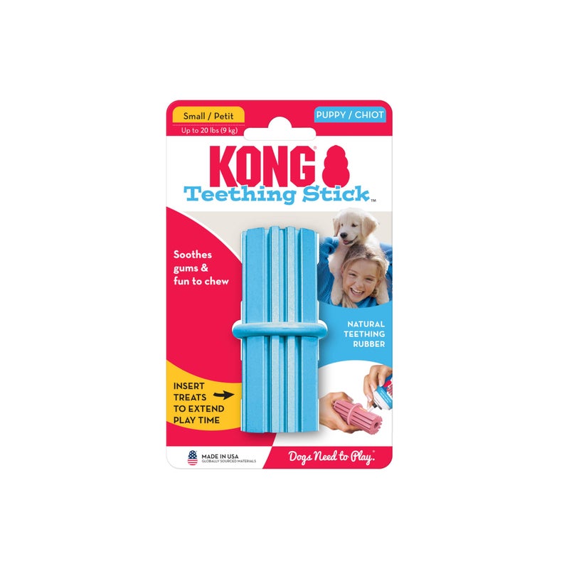 KONG Puppy Teething Stick - Soft Teething Stick for Growing Puppies - Teeth Cleaning Dog Toy - Chew Toy for Puppies with Ridges - for Snacks & Treats - for Small Puppies - Randomly Provided Color - Image 2