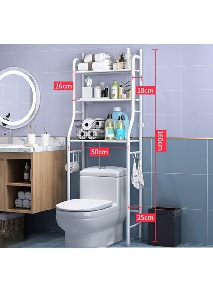 3-Tier Over-the-Toilet Storage Rack, White - Image 3