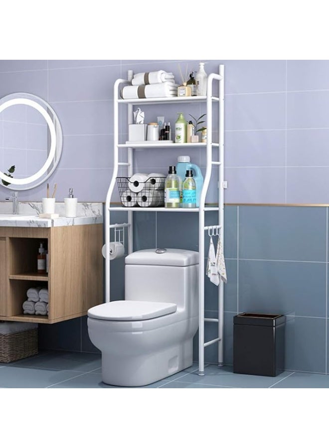 3-Tier Over-the-Toilet Storage Rack, White - Image 4