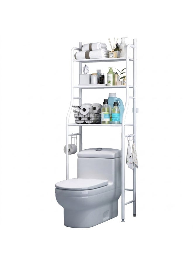 3-Tier Over-the-Toilet Storage Rack, White - Image 1