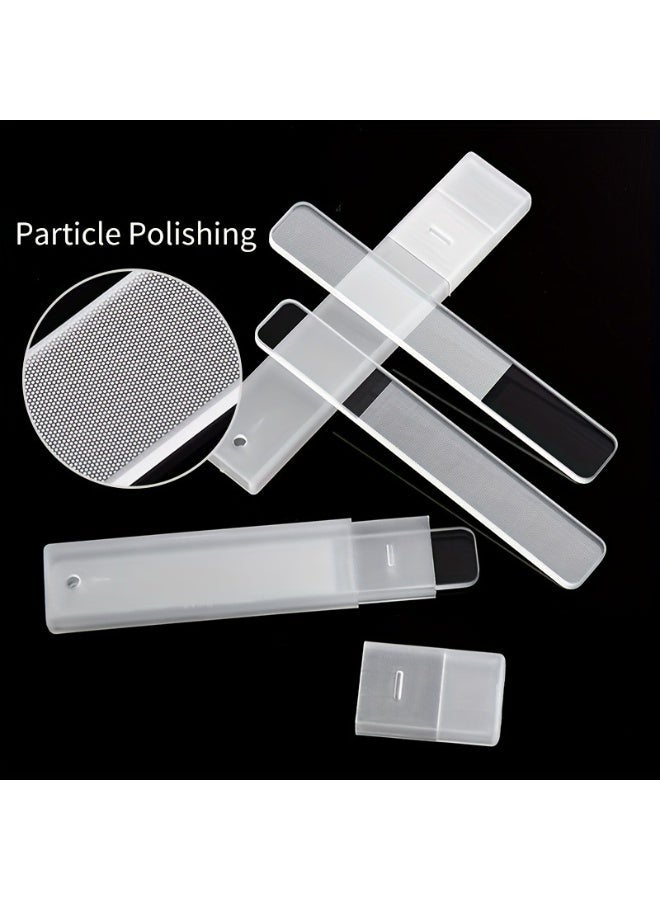 Rozino 3 Pcs Glass Nail File and Buffer Set with Storage Box for Natural Nails - Image 4