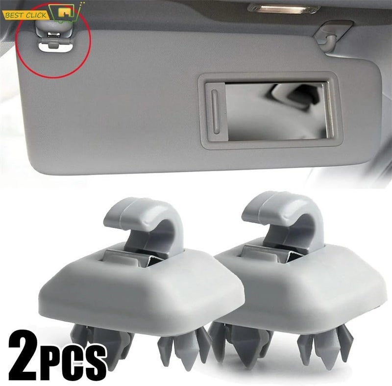 QASULER Gray Sun Visor Clip Holder - 2 Pcs - Image 4