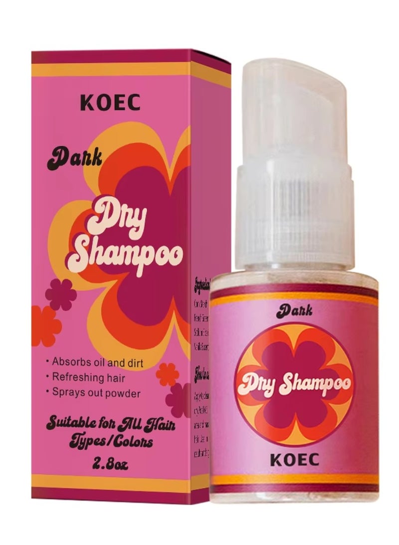 KOEC 79 جرام شامبو جاف داكن للتحكم في الزيت بدون غسيل بخاخ للشعر المنتفخ بخاخ شامبو جاف خفيف للتكثيف للاستخدام اليومي بخاخ منعش للشعر - Image 1