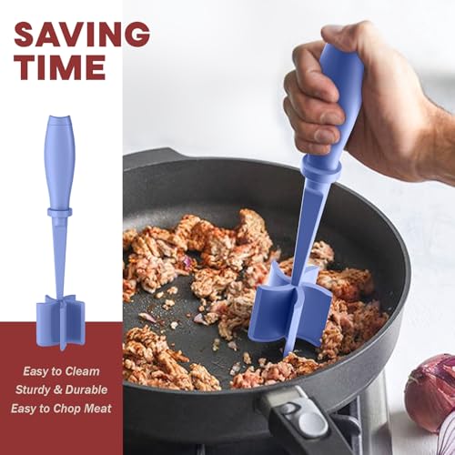 PGYARD Meat Chopper, Hamburger Grinder, Premium Heat Resistant Smasher for Ground Beef, Burger Grinder Nylon Potato Mix Tool-Purple - Image 4