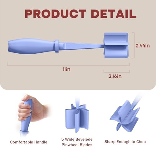 PGYARD Meat Chopper, Hamburger Grinder, Premium Heat Resistant Smasher for Ground Beef, Burger Grinder Nylon Potato Mix Tool-Purple - Image 2