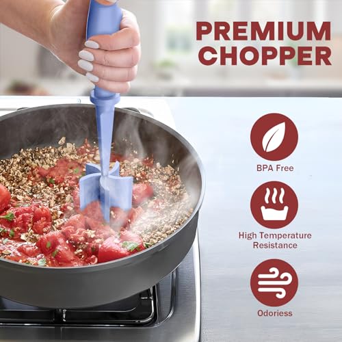PGYARD Meat Chopper, Hamburger Grinder, Premium Heat Resistant Smasher for Ground Beef, Burger Grinder Nylon Potato Mix Tool-Purple - Image 5