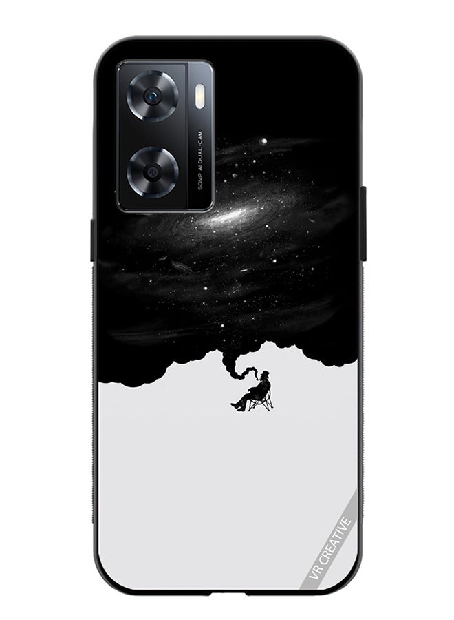 VR CREATIVE Protective Case Cover For Oppo A57/A77s Galaxy Abstract Black White Design Multicolour - Image 1