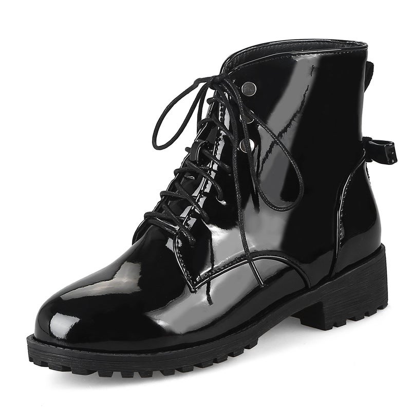 Autumn Front Lace-Up Mid-Heel Martin Boots Plus Size 40-43 44 45 46 Size Boots Women'S Boots - Image 3