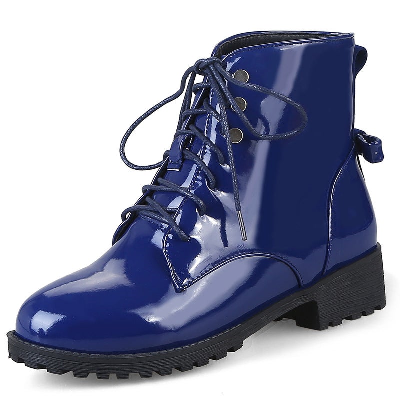 Autumn Front Lace-Up Mid-Heel Martin Boots Plus Size 40-43 44 45 46 Size Boots Women'S Boots - Image 5