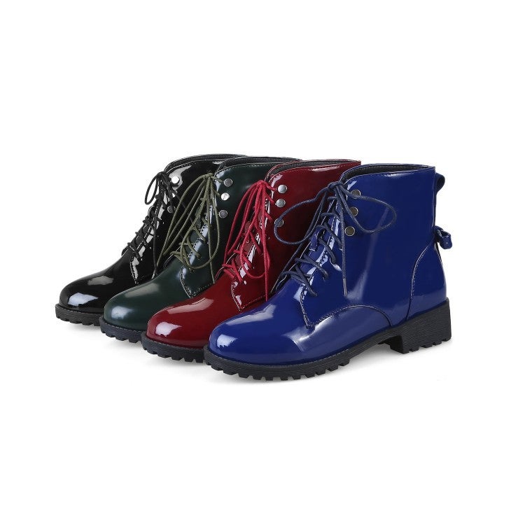 Autumn Front Lace-Up Mid-Heel Martin Boots Plus Size 40-43 44 45 46 Size Boots Women'S Boots - Image 2
