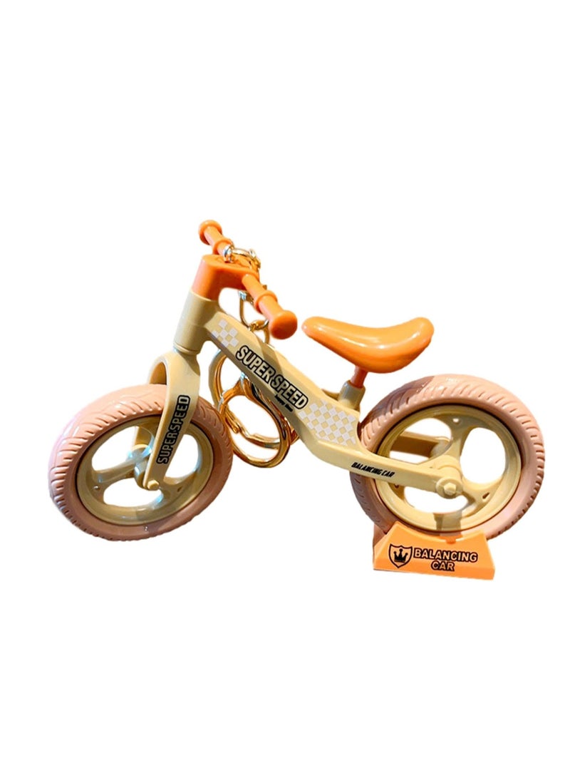 Unique Key Pendant - Pulley Bicycle Keychain for Handbags and Backpacks, Novelty Desktop Decoration, Bicycle Model Charm Keychain Cute Pendant Creative Gift (Light Yellow)  - Image 1