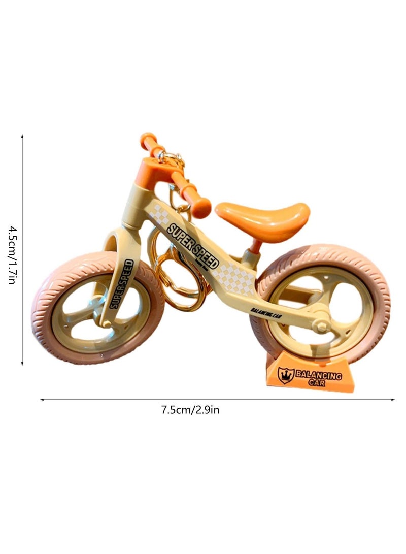 Unique Key Pendant - Pulley Bicycle Keychain for Handbags and Backpacks, Novelty Desktop Decoration, Bicycle Model Charm Keychain Cute Pendant Creative Gift (Light Yellow)  - Image 2