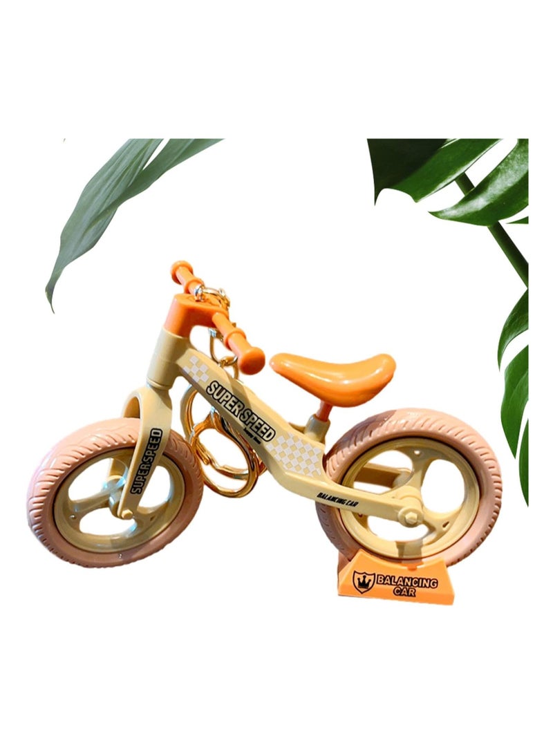 Unique Key Pendant - Pulley Bicycle Keychain for Handbags and Backpacks, Novelty Desktop Decoration, Bicycle Model Charm Keychain Cute Pendant Creative Gift (Light Yellow)  - Image 3