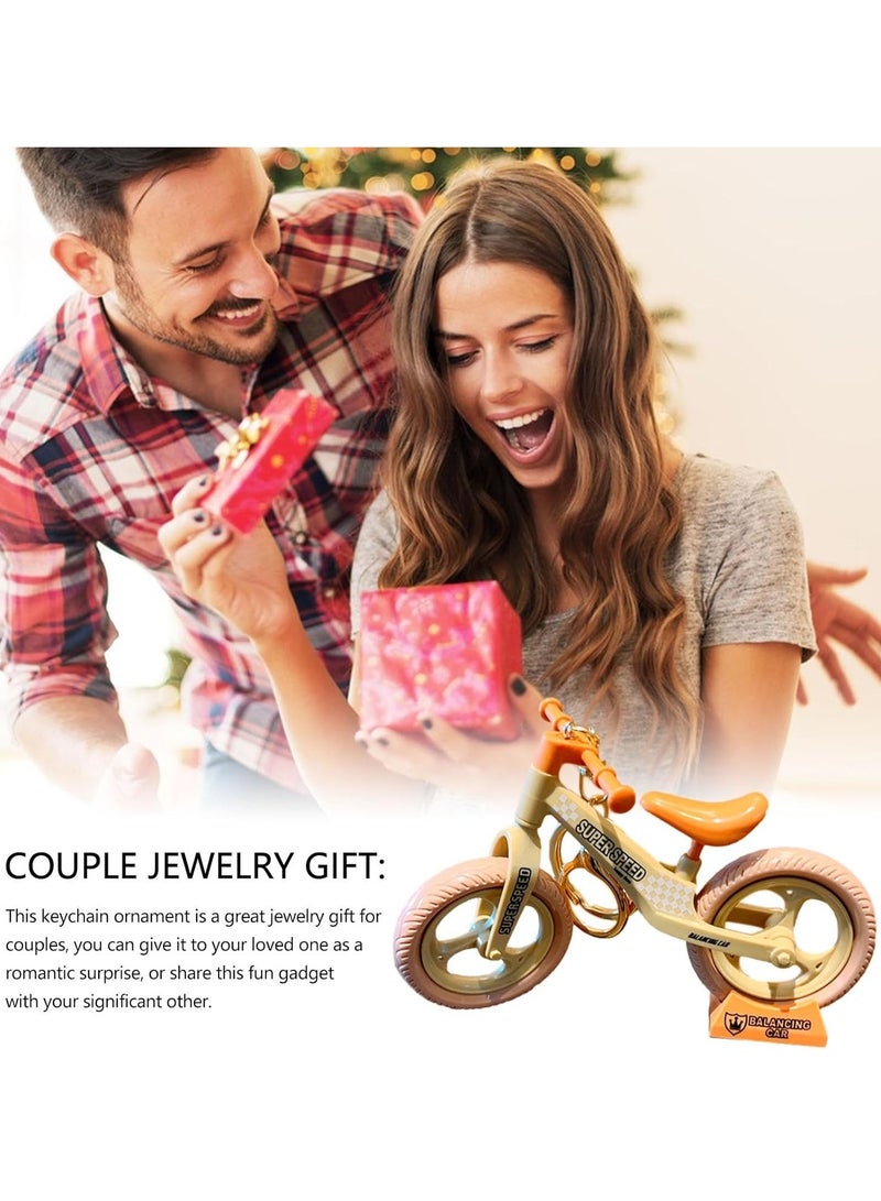 Unique Key Pendant - Pulley Bicycle Keychain for Handbags and Backpacks, Novelty Desktop Decoration, Bicycle Model Charm Keychain Cute Pendant Creative Gift (Light Yellow)  - Image 4
