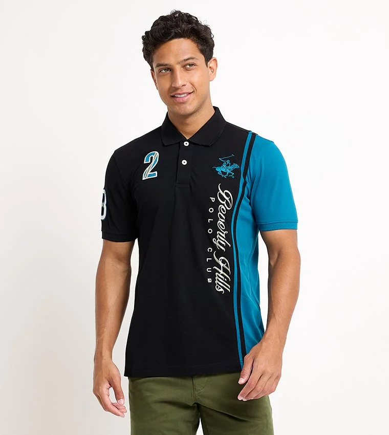 Graphic Print Collared Short-Sleeve Polo T-shirt