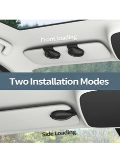 Oasisgalore 2-Pack PU Leather Sunglasses Holder for Car Sun Visor，Eyeglasses Hanger Clip for All Car Models, Black  - Image 3