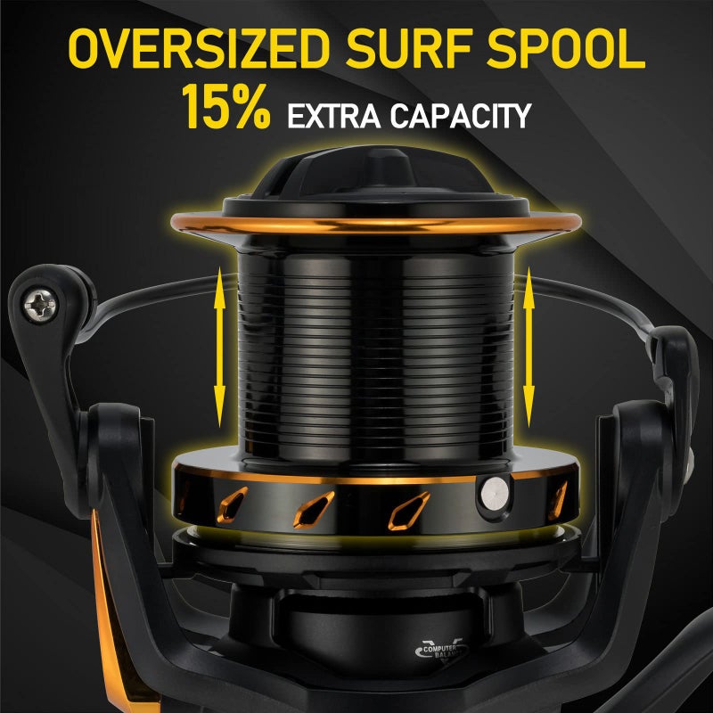 Dr.Fish Saltwater Spinning Reels, Full Metal Surf Fishing Reel, 13 +1 BB, 52 LB Max Drag Ocean Sea Fishing Reel, Heavy Duty Long Cast Offshore Trolling Reel Beach Casting - Image 4