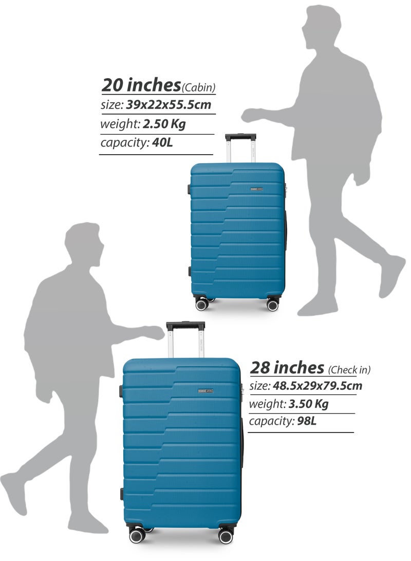 PARAJOHN Cabin Size Lightweight ABS Hardside Spinner Luggage Trolley -20 Inch | Carrying 10KG 4 Wheel Hardshell Suitcase-Blue - Image 4