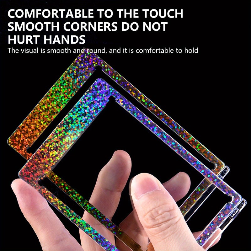5pcs Silvery Holographic Frame Card Holder Magnetic One Touch Case For 35pt Trading Cards Clear Display Storage For Sport Star Cartoon Anime Game Cards TCG MTG Premium Collection Protector Showcase - Image 5