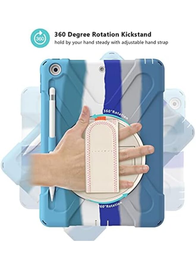 Procases Ipad 10.2 Case 2021 Ipad 9Th 2020 Ipad 8Th 2019 Ipad 7Th Generation Case Rugged Heavy Duty Shockproof Rotatable Kickstand Protective Cover For 10.2 Inch Ipad 9Th 8Th 7Th Gen Colorfulblue - Image 2