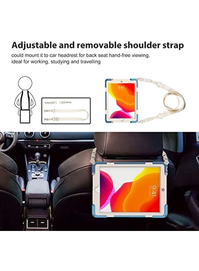 Procases Ipad 10.2 Case 2021 Ipad 9Th 2020 Ipad 8Th 2019 Ipad 7Th Generation Case Rugged Heavy Duty Shockproof Rotatable Kickstand Protective Cover For 10.2 Inch Ipad 9Th 8Th 7Th Gen Colorfulblue - Image 3