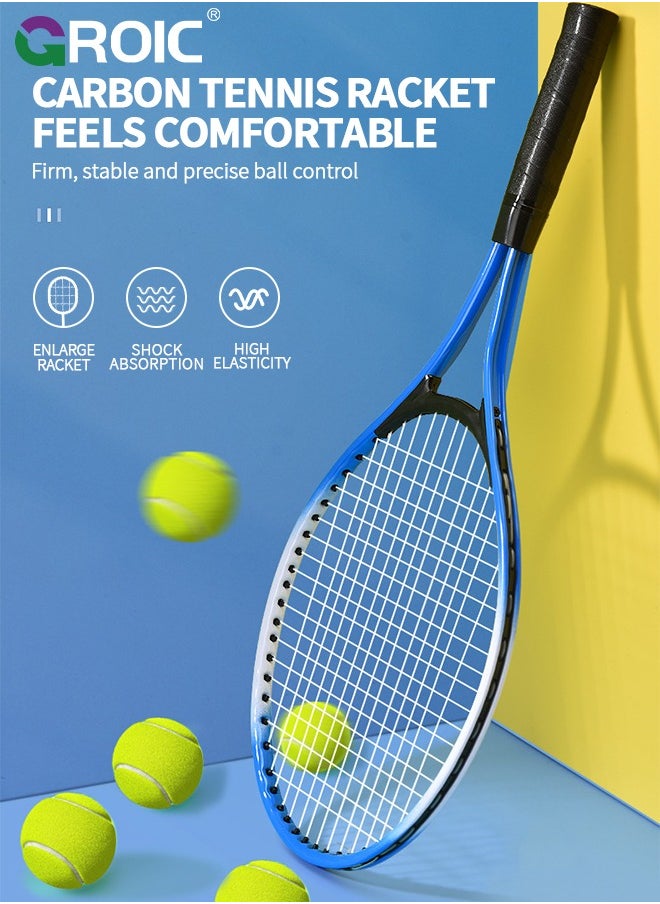 GROIC Tennis Rackets with Tennis Trainer Set, Recreational Adult Tennis Rackets Beginner Tennis Racket with 1 Tennis Trainer String Balls Elastic and a Portable Mesh Bag  - Image 2