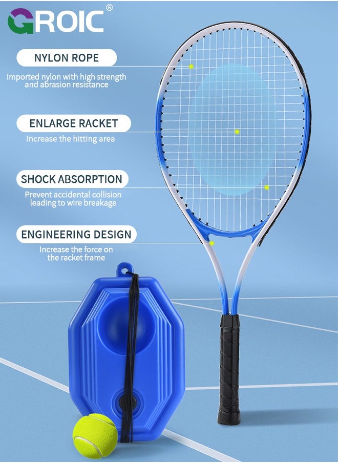 GROIC Tennis Rackets with Tennis Trainer Set, Recreational Adult Tennis Rackets Beginner Tennis Racket with 1 Tennis Trainer String Balls Elastic and a Portable Mesh Bag  - Image 3
