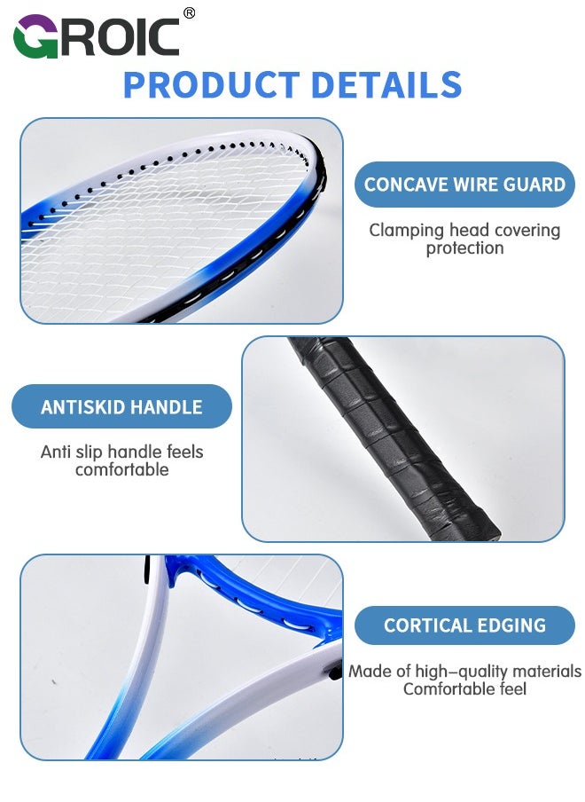 GROIC Tennis Rackets with Tennis Trainer Set, Recreational Adult Tennis Rackets Beginner Tennis Racket with 1 Tennis Trainer String Balls Elastic and a Portable Mesh Bag  - Image 4