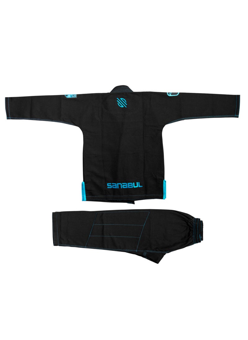 Sanabul  Future Legends BJJ Gi for Kids | Premium Youth Brazilian Jiu Jitsu Gi with FREE White Belt | Lightweight & Durable Jiu Jitsu Kimono for Children and Youth (BLACK/BLUE, K3)  - Image 1
