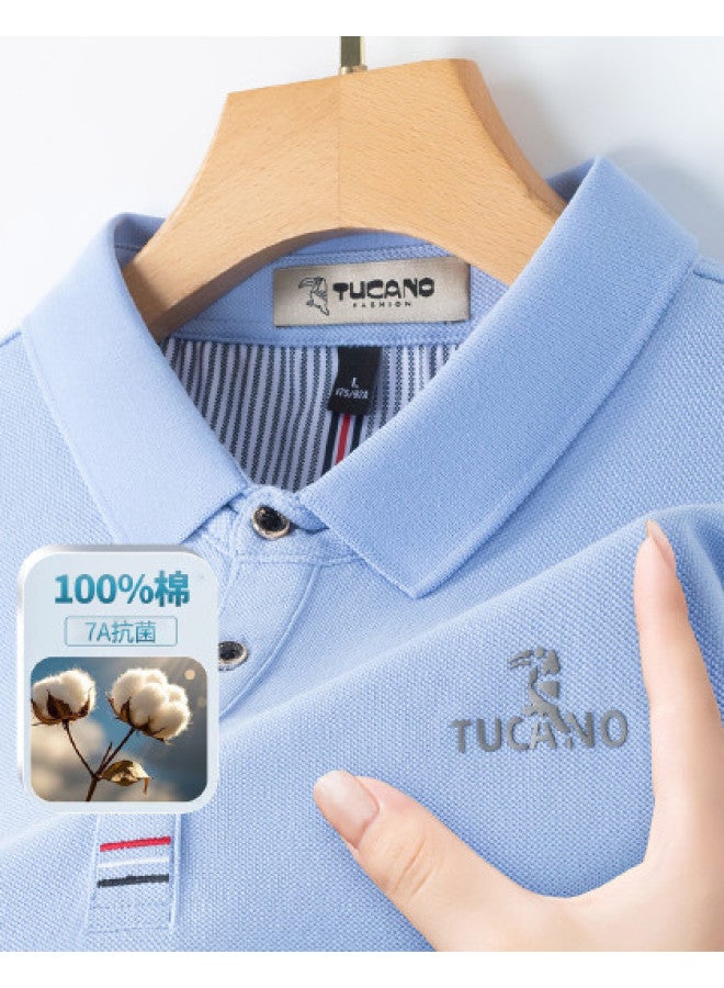 Tucano Pure Cotton + 7a Antibacterial】summer Men's Short-sleeve T-shirt Business Casual Top Collared Polo Shirt For Men - Image 1