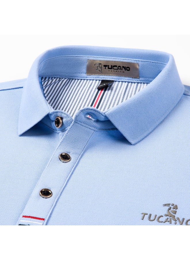 Tucano Pure Cotton + 7a Antibacterial】summer Men's Short-sleeve T-shirt Business Casual Top Collared Polo Shirt For Men - Image 4