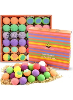 Bulk Bath Bomb Gift Set  36 Nurture Me Organics Bath Bombs Large Bath Fizzies Gift Box of Bulk Bath Bombs Dry Skin Moisturize Natural Spa Bath Balls Best Gift for Women Gifts for Mom  Friends