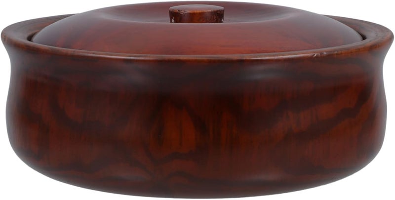 KICHOUSE Wooden Fruit Bowl Snacks Holder with Cover Retro Style Fruit Bowl for Kitchen Counter for Home and Store Use Coffee - Image 1