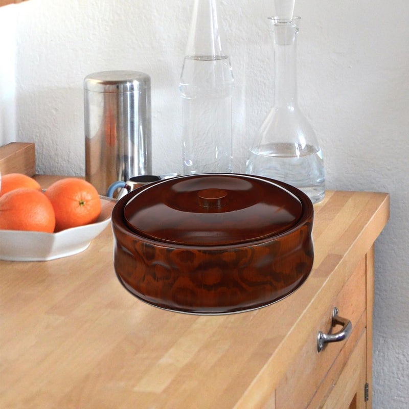 KICHOUSE Wooden Fruit Bowl Snacks Holder with Cover Retro Style Fruit Bowl for Kitchen Counter for Home and Store Use Coffee - Image 5