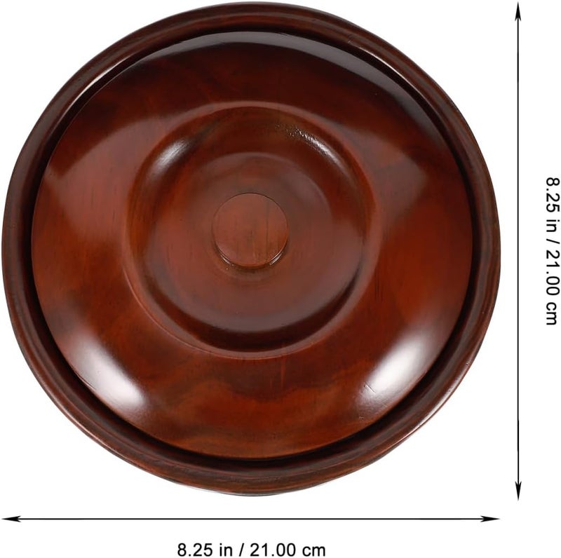 KICHOUSE Wooden Fruit Bowl Snacks Holder with Cover Retro Style Fruit Bowl for Kitchen Counter for Home and Store Use Coffee - Image 2