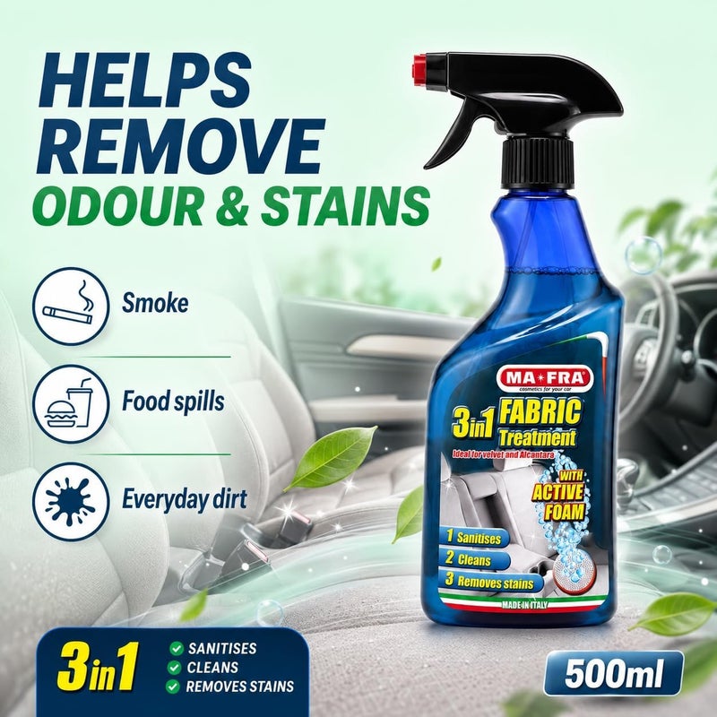 MAFRA Care 3in1, Cleans Delicate Fabrics, Velvet and Alcantara, Renews Colours and Gives it a Fresh Fragrance, Size 500ml - Image 2