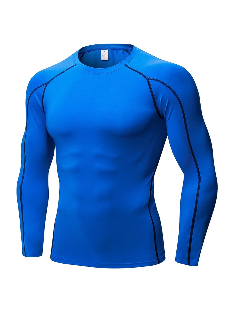 Loquat Men Quick Dry Breathable Long Sleeve Shirt Blue  - Image 1