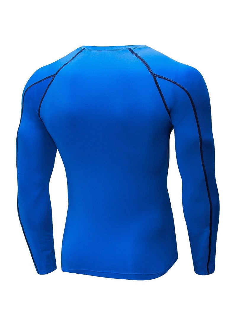 Loquat Men Quick Dry Breathable Long Sleeve Shirt Blue  - Image 2