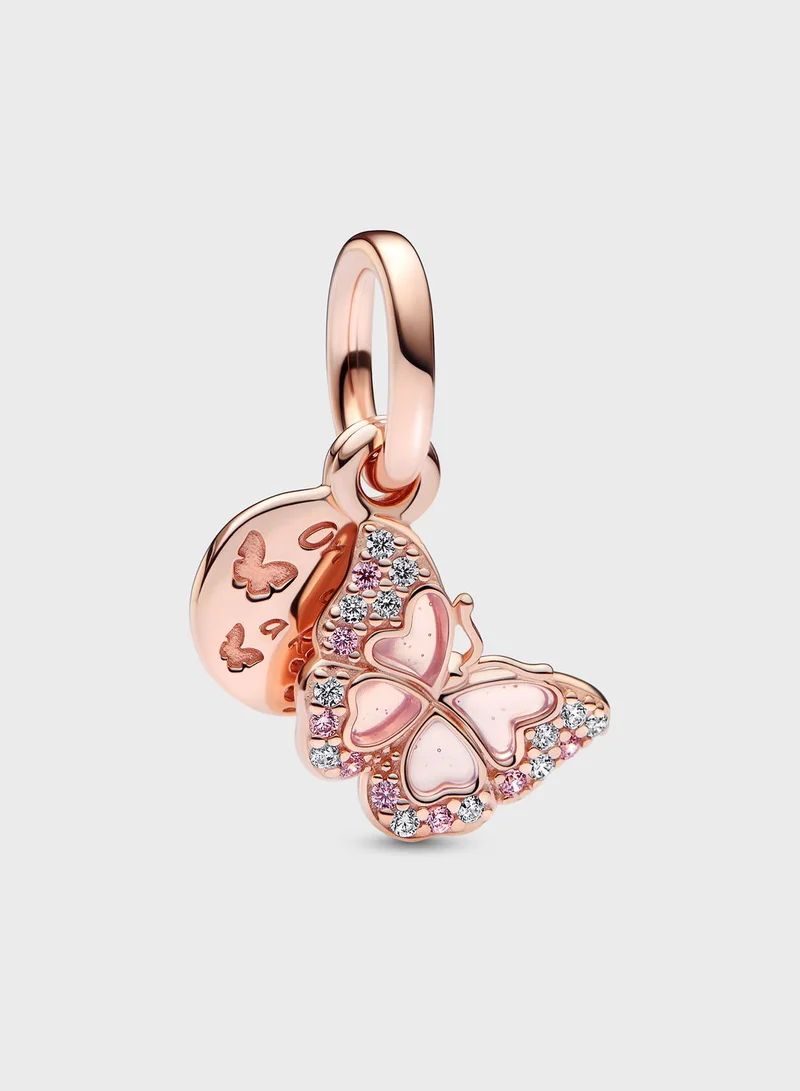 PANDORA Butterfly Dangle Rose-Gold Plated Charm