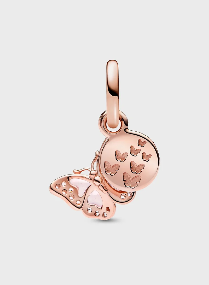 PANDORA Butterfly Dangle Rose-Gold Plated Charm